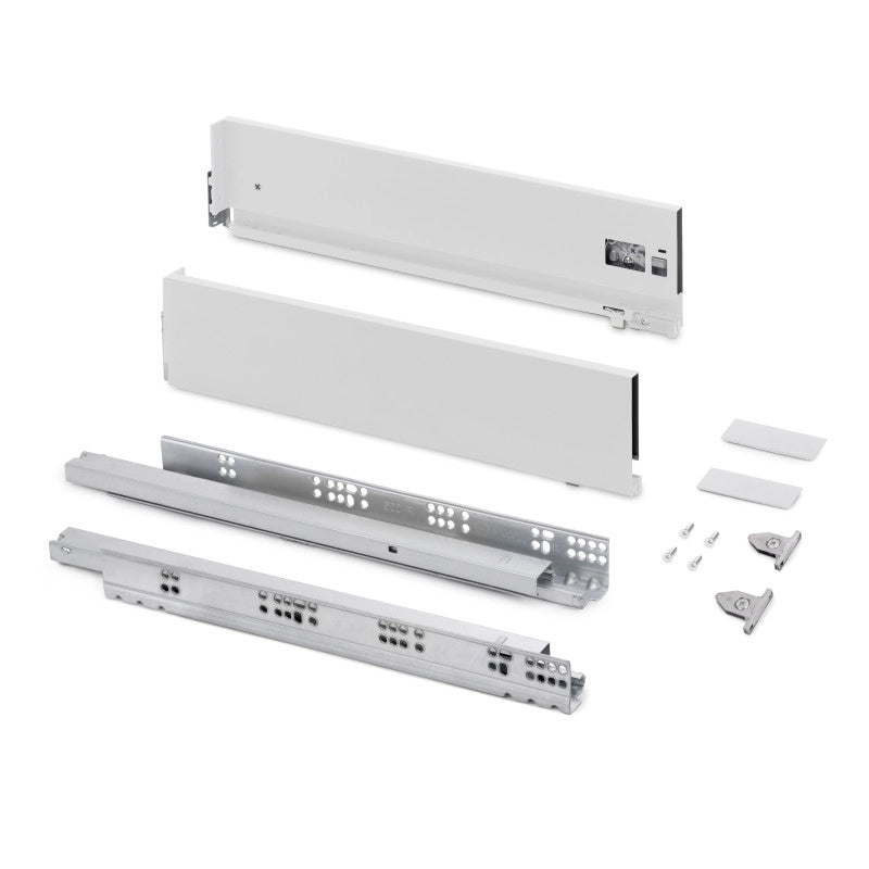 Cassetto esterno Vertex con regolazione 3D altezza 131mm, 60kg, profondità 500mm, Acciaio, Grigio antracite