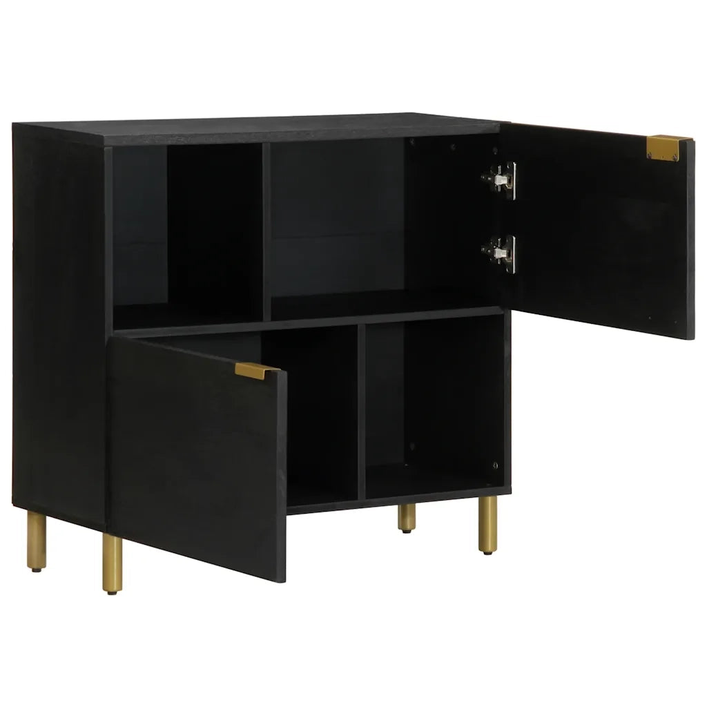 Credenza | Madia | Buffet da pranzo | Armadio da pranzo Nera 80x33x75 cm in Legno Multistrato