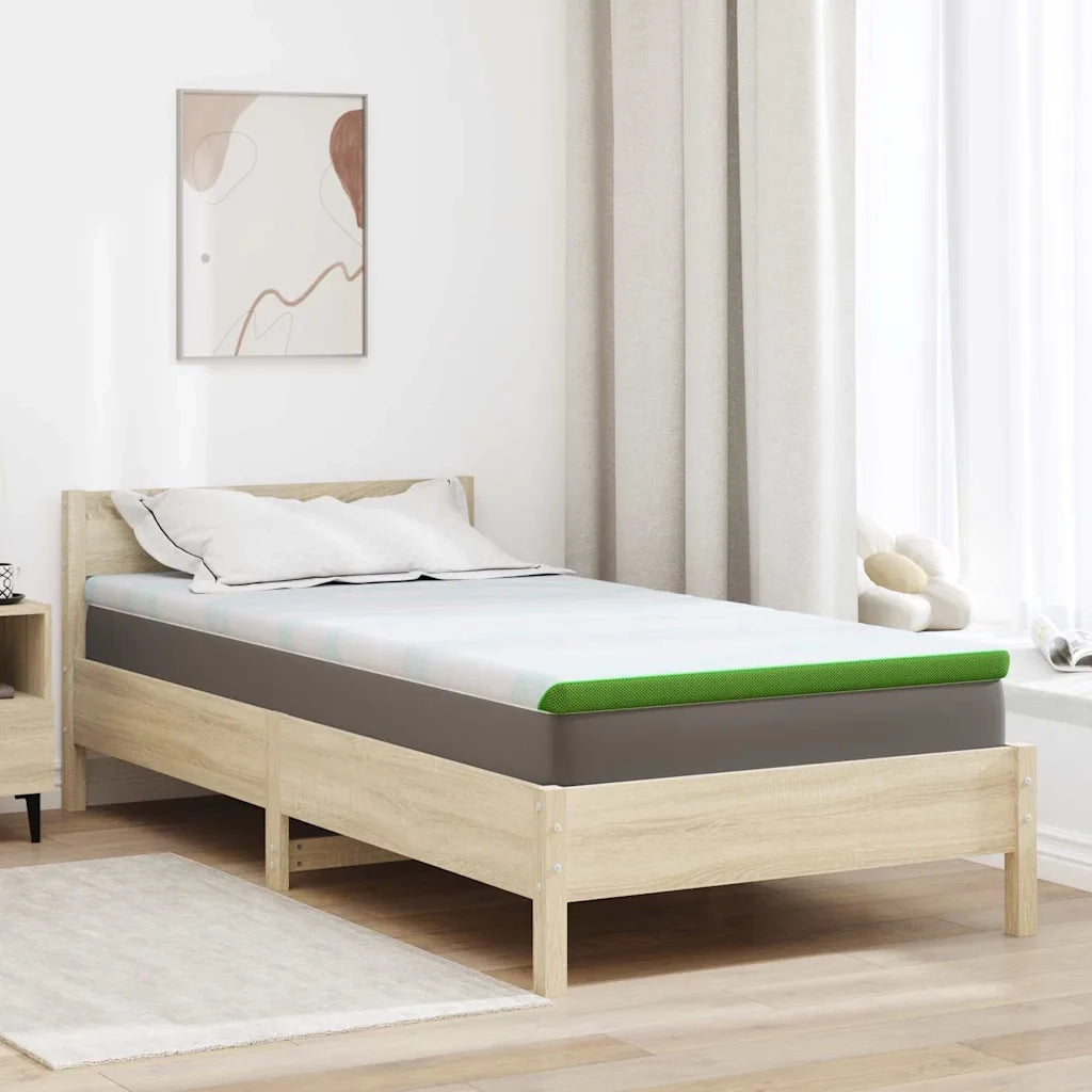 Topper per materasso-Materassino Bianco e Verde 90 x 200 cm 312280