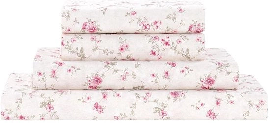 Lakenset Elegante 3-delig - Microvezel - Upgrade con Tessuto a Punti Rosa