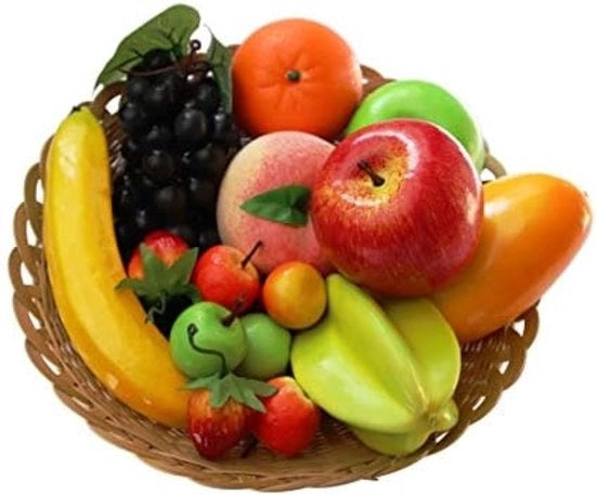 Decorazione di frutta artificiale con 16 frutta realistici