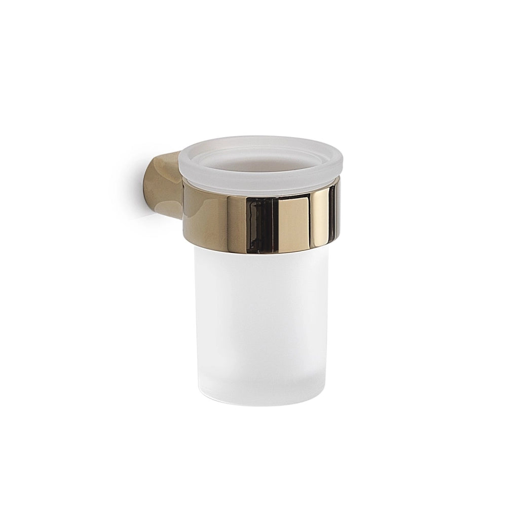 Portaspazzolini da muro in ottone e Cromall PI10 Gedy serie PIRENEI Oro