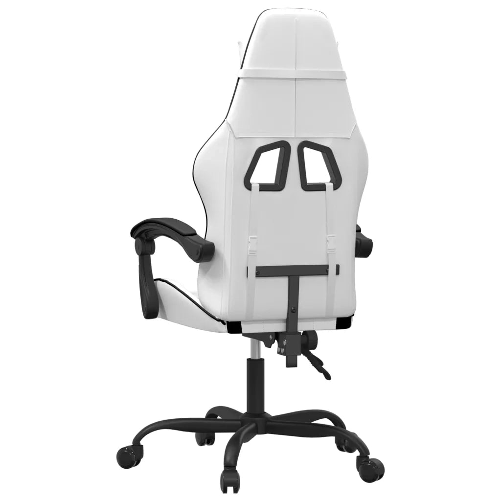 Sedia da Gaming Girevole Bianco e Nero in Similpelle 349601