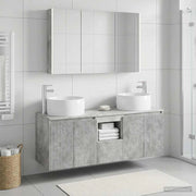 Set di Armadi da Bagno 4 pz Grigio Cemento Legno ingegnerizzato 3406546