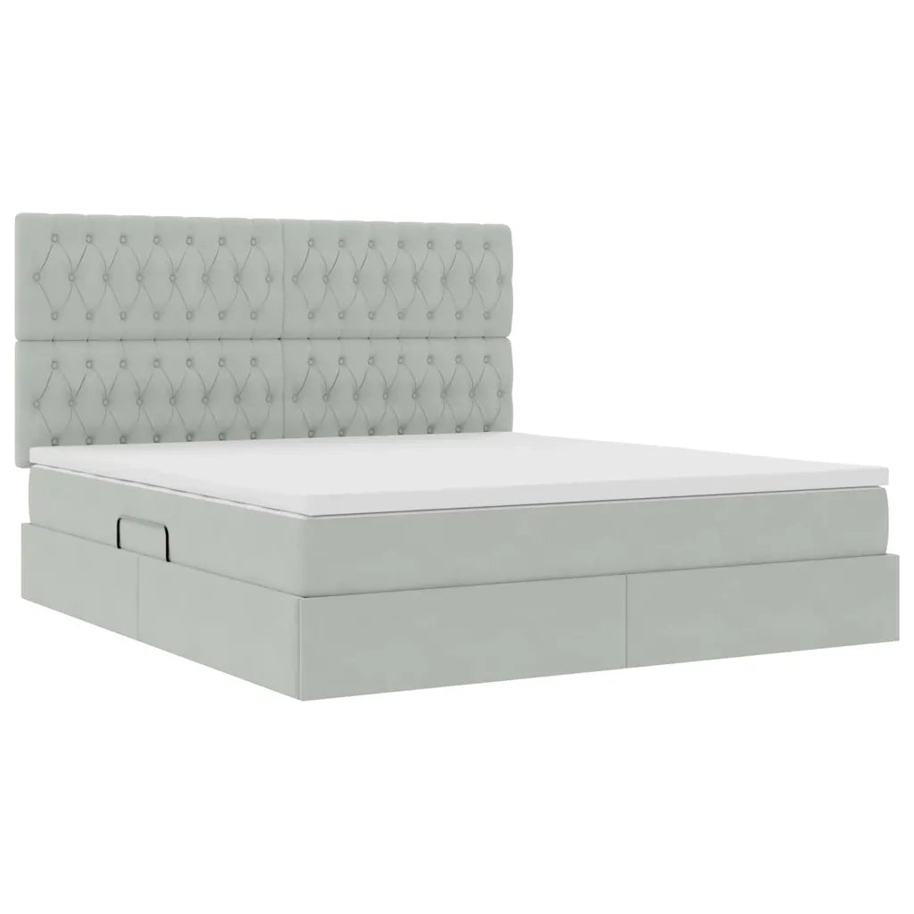 Letto con contenitore e materasso Grigio chiaro 180 x 200 cm 3372105