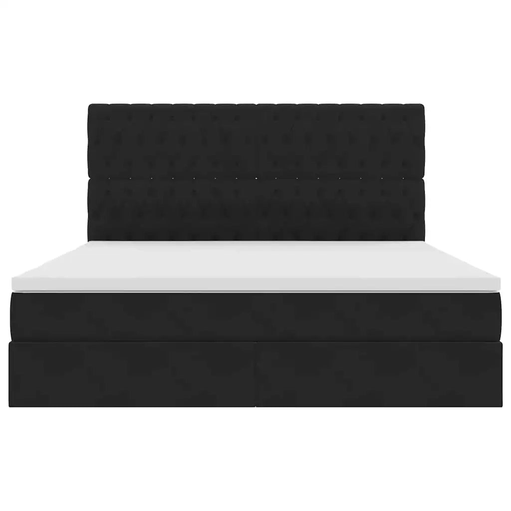 Letto con contenitore e materasso Nero 160 x 200 cm Velluto