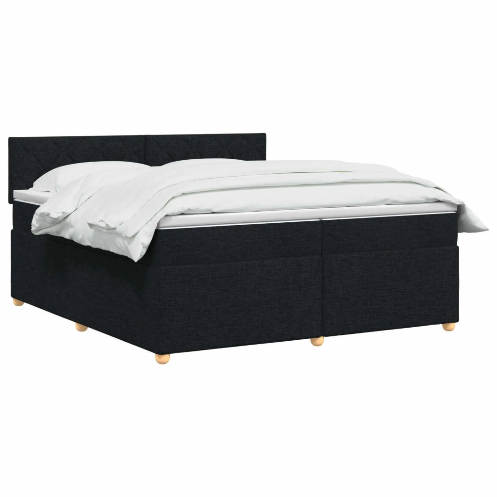 Letto box spring con materasso Nero 200 x 200 cm Tessuto 3451044