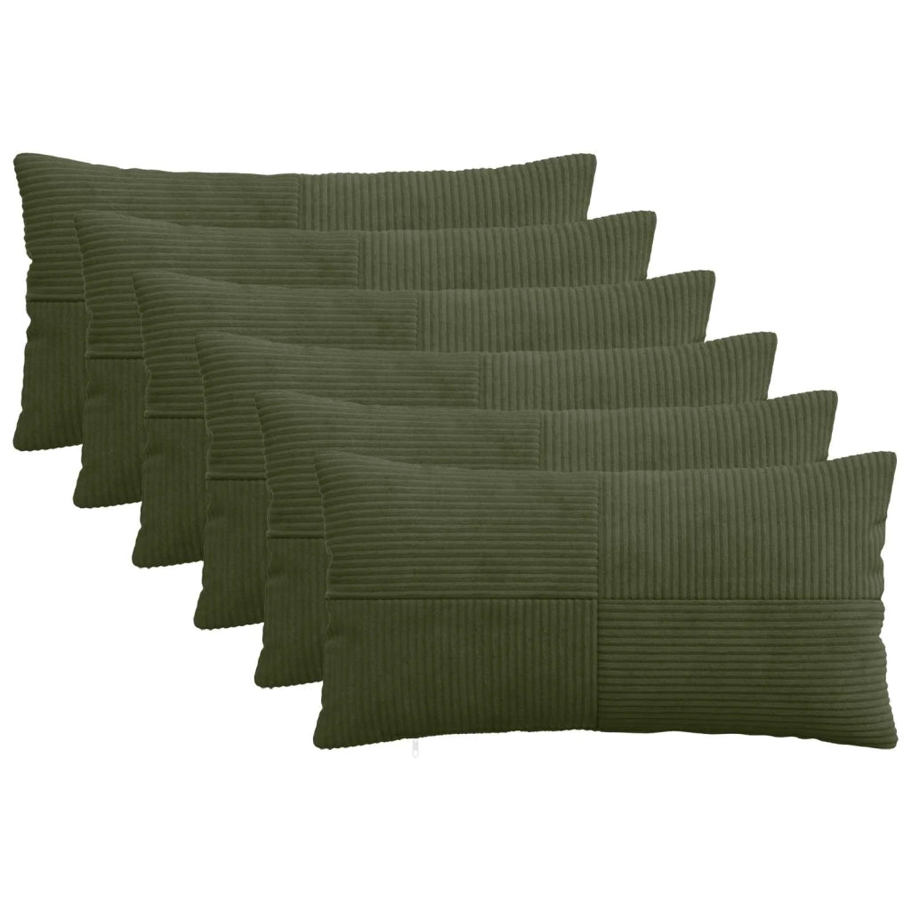 Federa 6 pcs ALMELO Verde 40 x 80 cm corduroy 914636