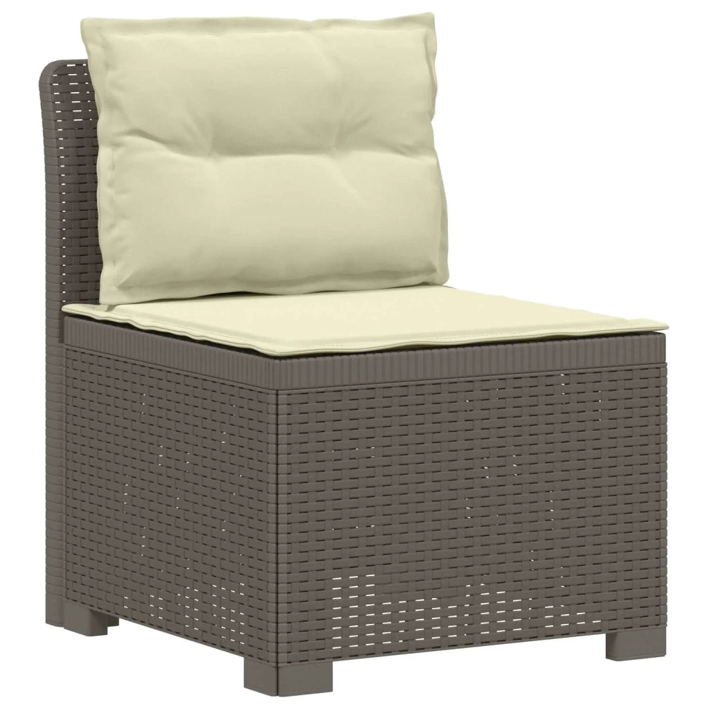 Divano da esterno-Divano da Giardino 3 posti con cuscini in look rattan PP 318264