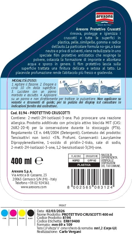 8312 Protettivo Cruscotti 400 ml Arexons