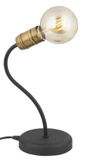 Lampada da tavolo loft nera oro E27 Jupiter Luce Pat.