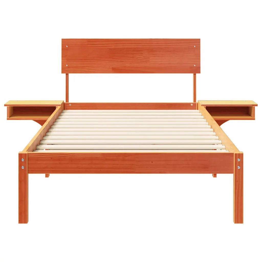 Struttura del letto Marrone cerato 90 x 190 cm Pino massello 873471