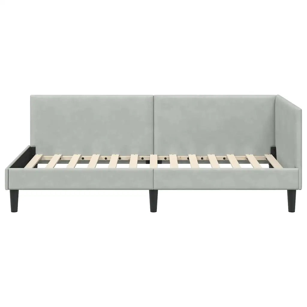 Cornice del letto ad angolo Grigio chiaro 100 cm x 200 cm
