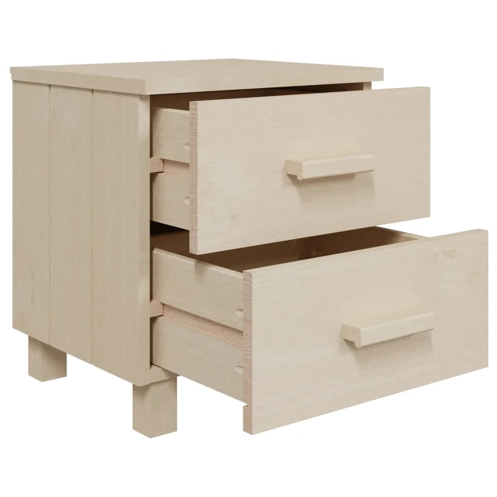 Comodini HAMAR 2 pz-Set di 2 Tavolino da notte ambra 40x35x44,5 cm Legno Massello di Pino