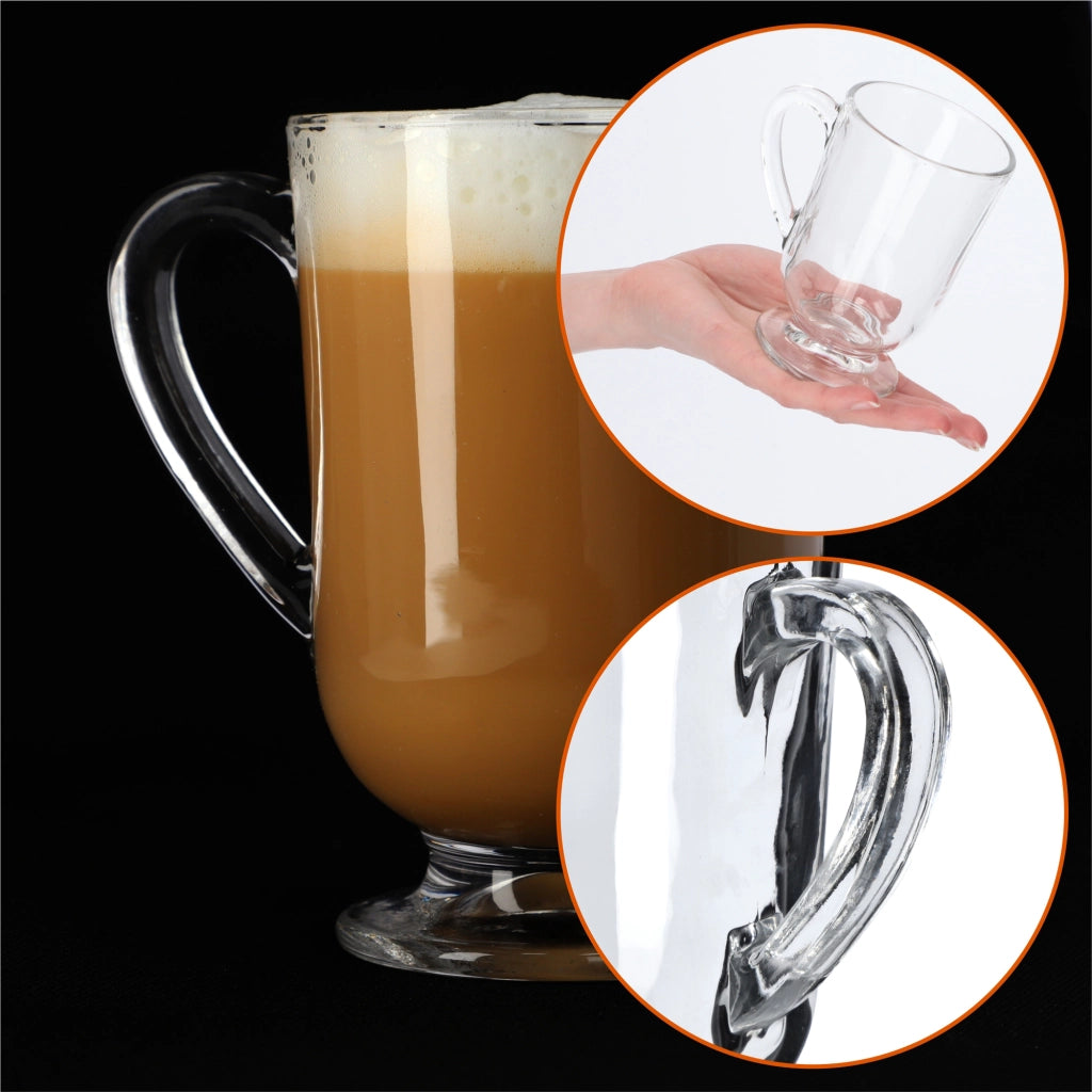 KADAX Bicchieri da caffè, latte e tè, 12 pezzi da 300 ml con manico, compatibili con macchine da caffè espresso.