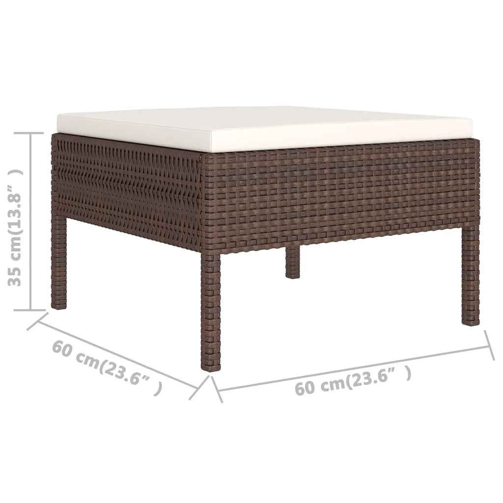 Set Divani da Giardino 8 pz con Cuscini in Polyrattan Marrone 3094543