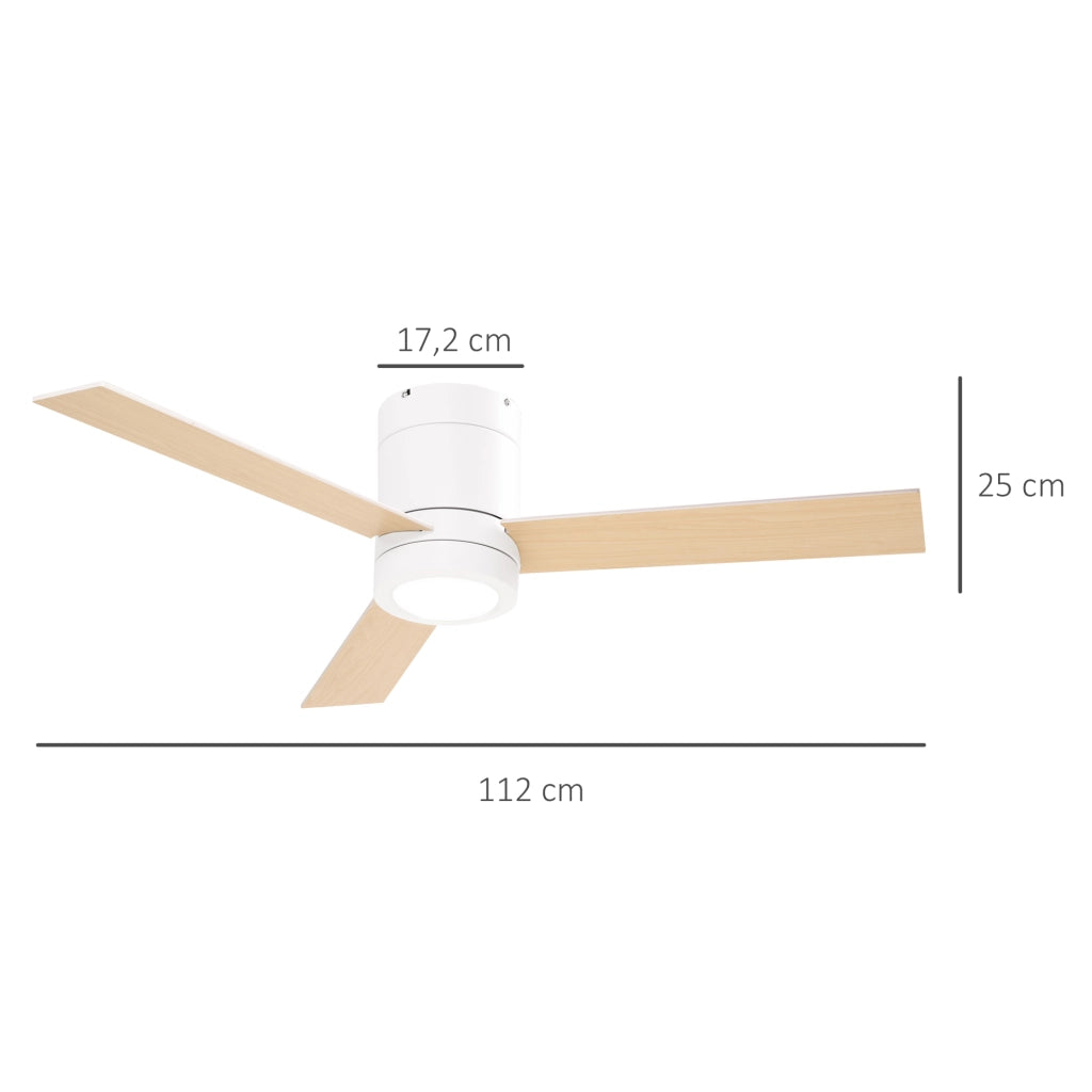 Ventilatore a Soffitto con Luce LED ¨C Minimal ¨C Bianco ?112x25 cm 48W