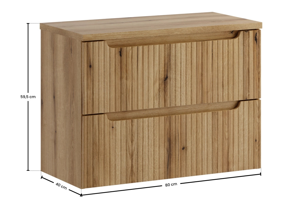 Set mobili bagno 80 cm con piano Nova Coast Evoke 80 x 1401 x 40 cm