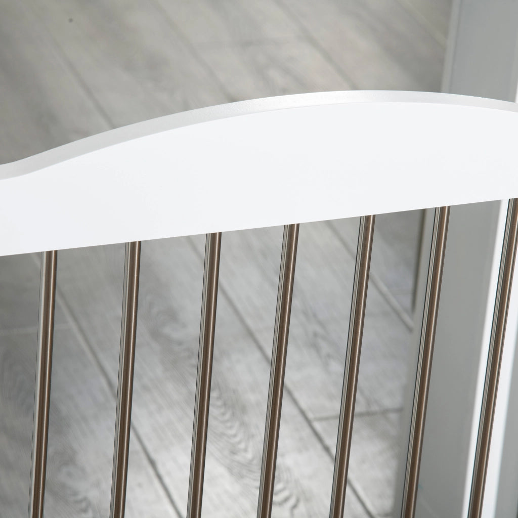 Cancello per Cani Pieghevole per Scale e Porte ¨C Minimal ¨C Bianco 154x30x80 cm