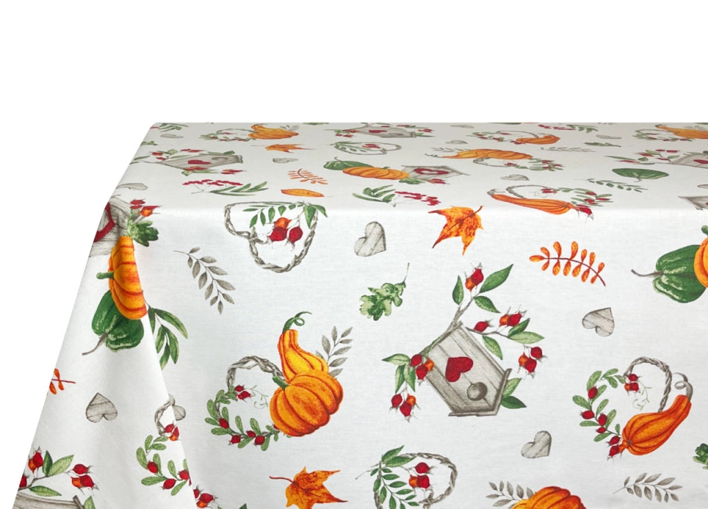 Tovaglia Per Salotto Cucina Tavolo 100% Cotone Made In Italy Zucca RP - 140x240 - Zucca