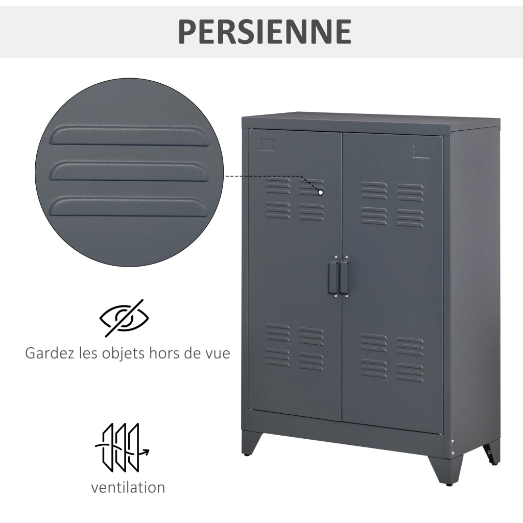 Armadio per ufficio 3 livelli ¨C zephmum ¨C grigio, metallo