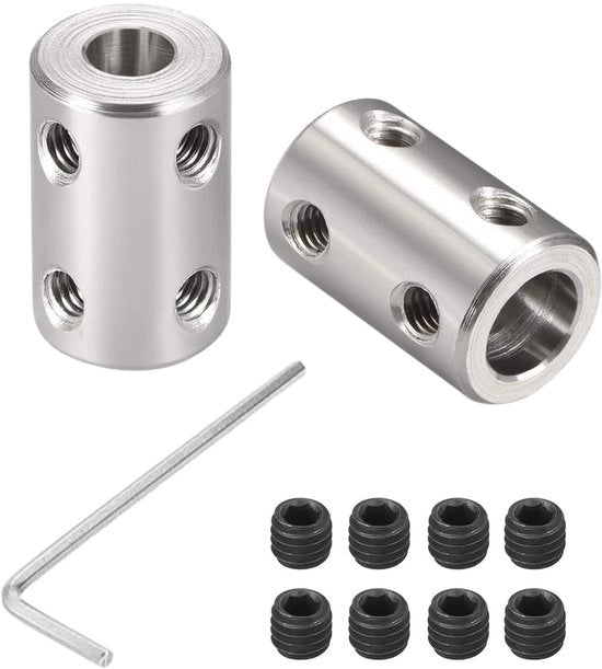 Coppiglio rigido 2 pezzi - Acciaio 45# - Coppiglio motore - Viti di serraggio - Alta resistenza meccanica - Diametro 14 mm / Lunghezza 22 mm