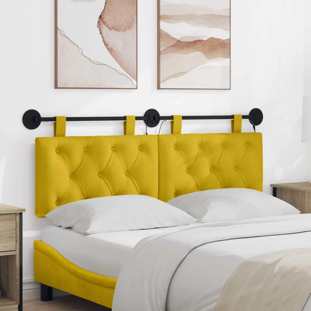 Testiera sospesa Con luce LED Giallo Velluto 3424616