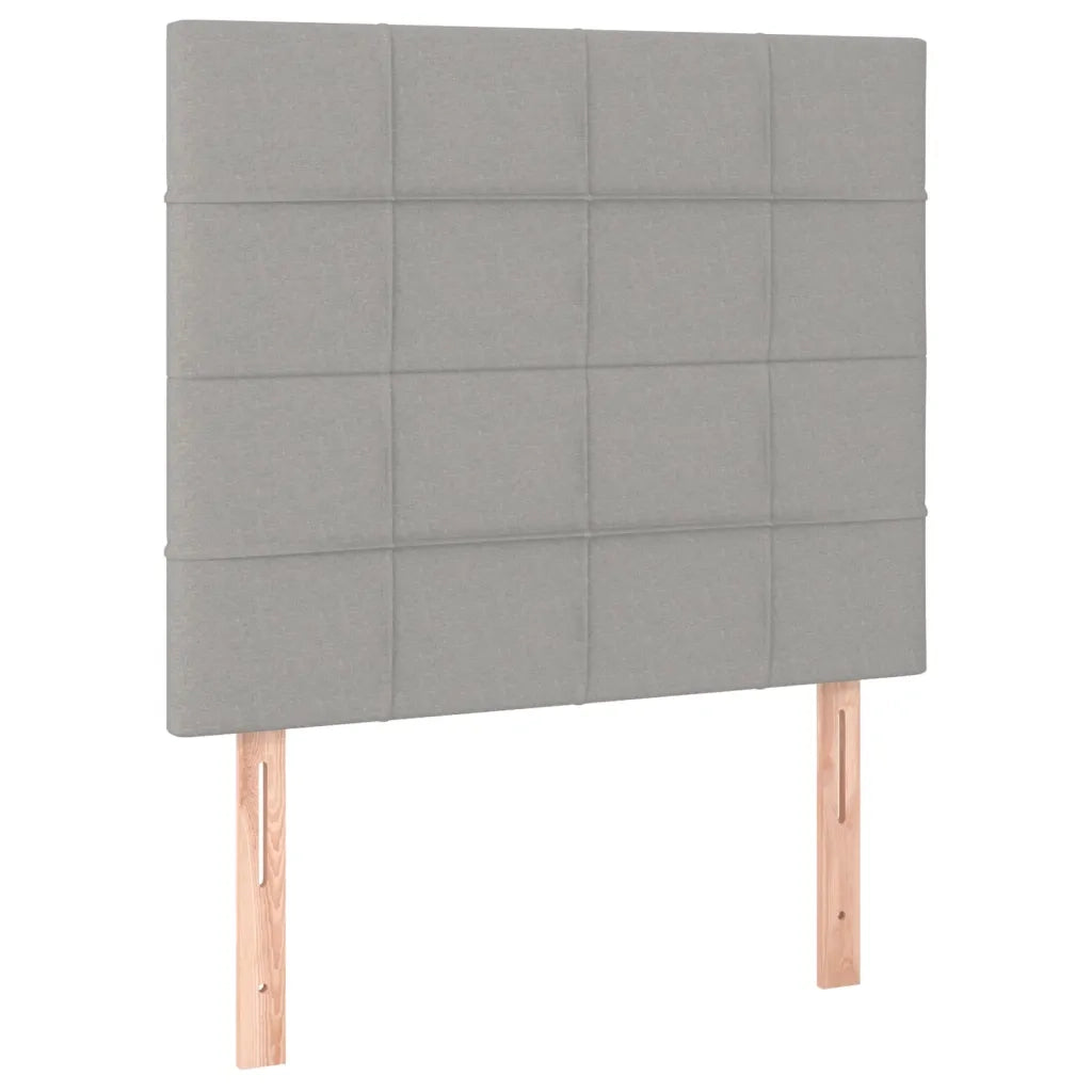 Letto a Molle Materasso e LED Grigio Chiaro 90x190 cm Tessuto