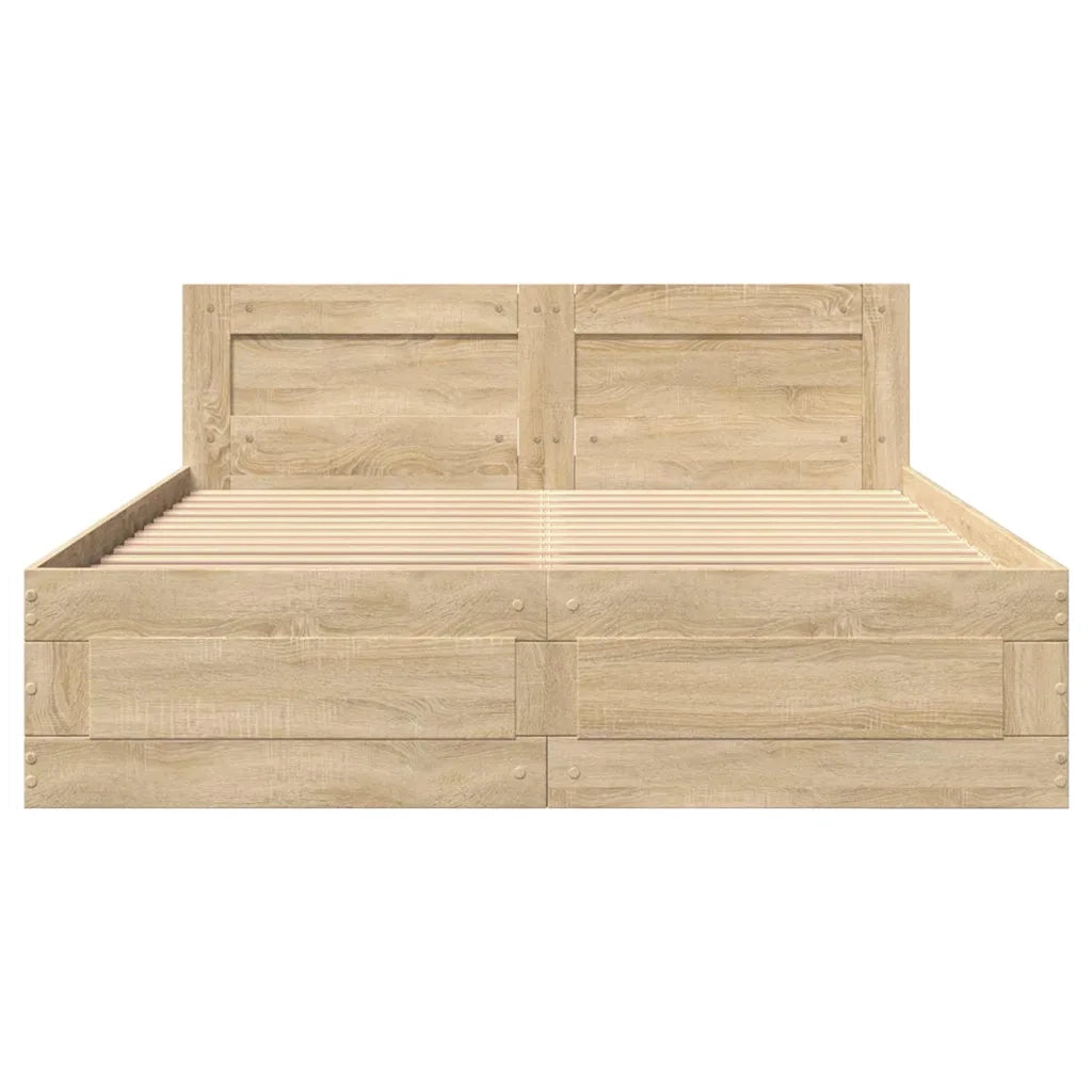Struttura del letto 2 pcs Sonoma 137 x 188 cm Legno multistrato 3402854