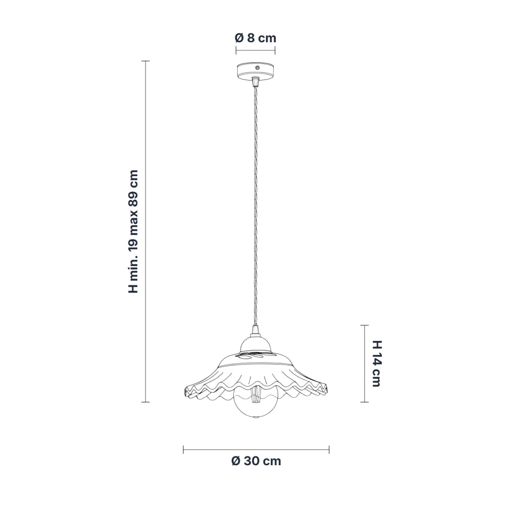 Lampadario Rustico Palma 1 Luce Bianco LuceArt Classic