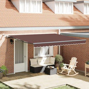 Tenda da Sole Retrattile Automatica con LED Marrone 400x300 cm 3310211
