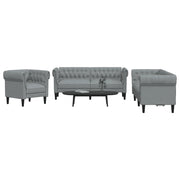 Set di Divani 3 pz Grigio Chiaro in Tessuto