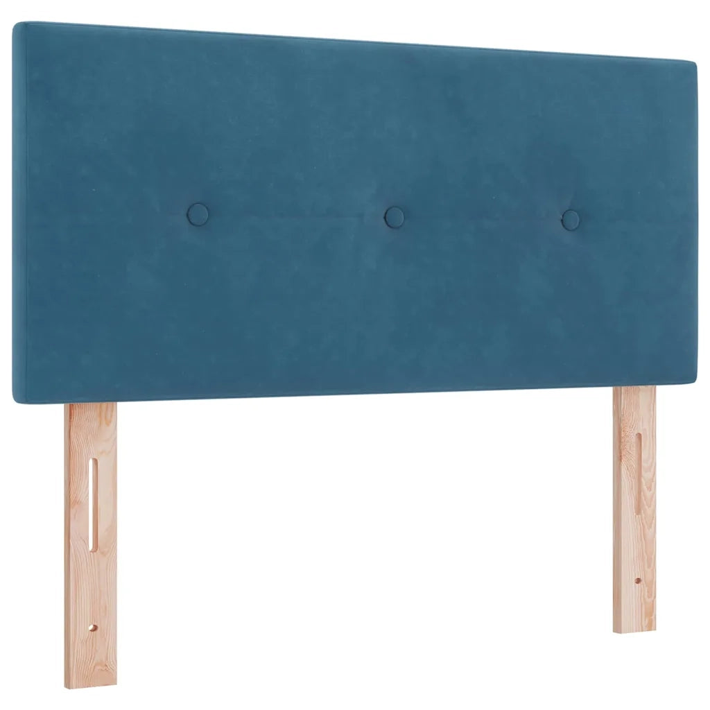 Letto a molle con materasso Blu Scuro 90 x 200 cm Velluto 3339150