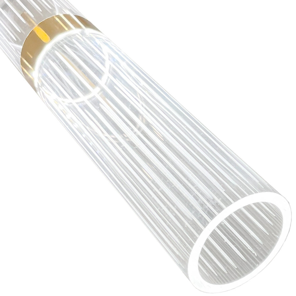 Lampada a sospensione tubo trasparente LED CCT 6W oro rosa