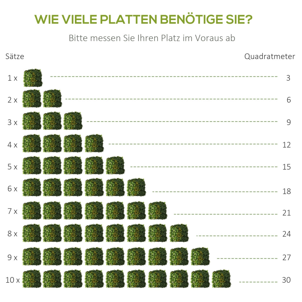 Parete Vegetale Artificiale 12 Pezzi ¨C Minimal ¨C Verde 50x50 cm