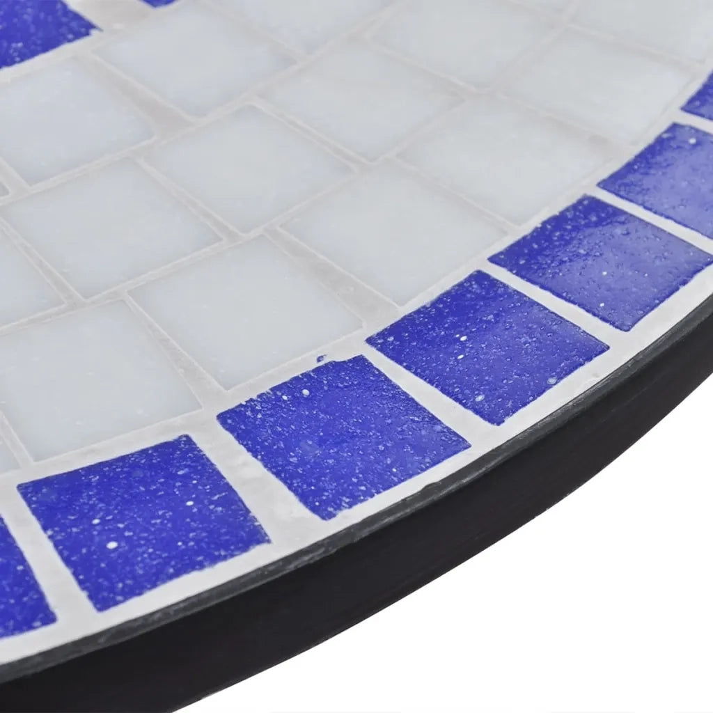 Tavolo da Bistrot Blu e Bianco 60 cm a Mosaico 41530