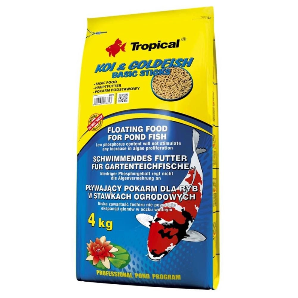 Tropical Koi Gold Fish Basic Sticks - stick galleggianti per pesci da laghetto Formato: 50 L
