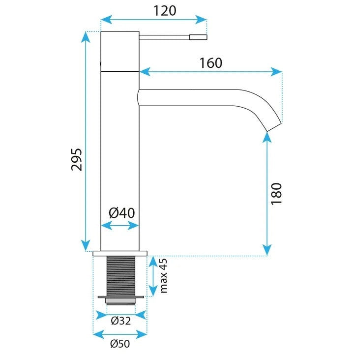 Rubinetto Da Lavabo Rea Venti Copper High