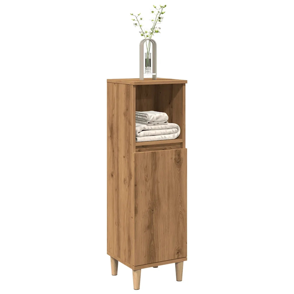 Armadietto da Bagno | Armadio da bagno Rovere Artigianale 30x30x100 cm Truciolato