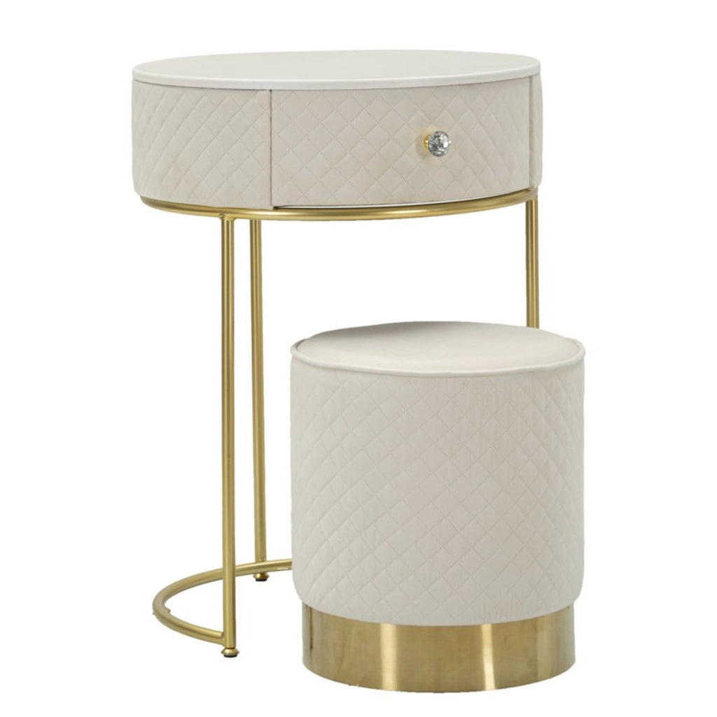 Comodino VKH755, Beige, Legno, 52x52x70 cm