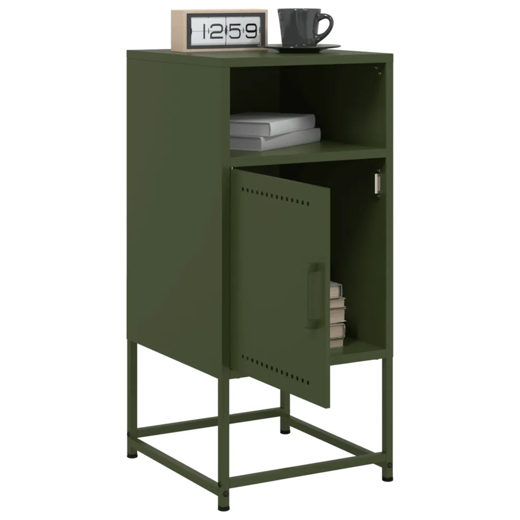 Comodino Verde Oliva 36x39x78 cm in Acciaio 846574