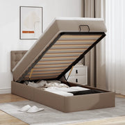 Letto Pouf con Materasso Cappucino 90x200 cm Similpelle