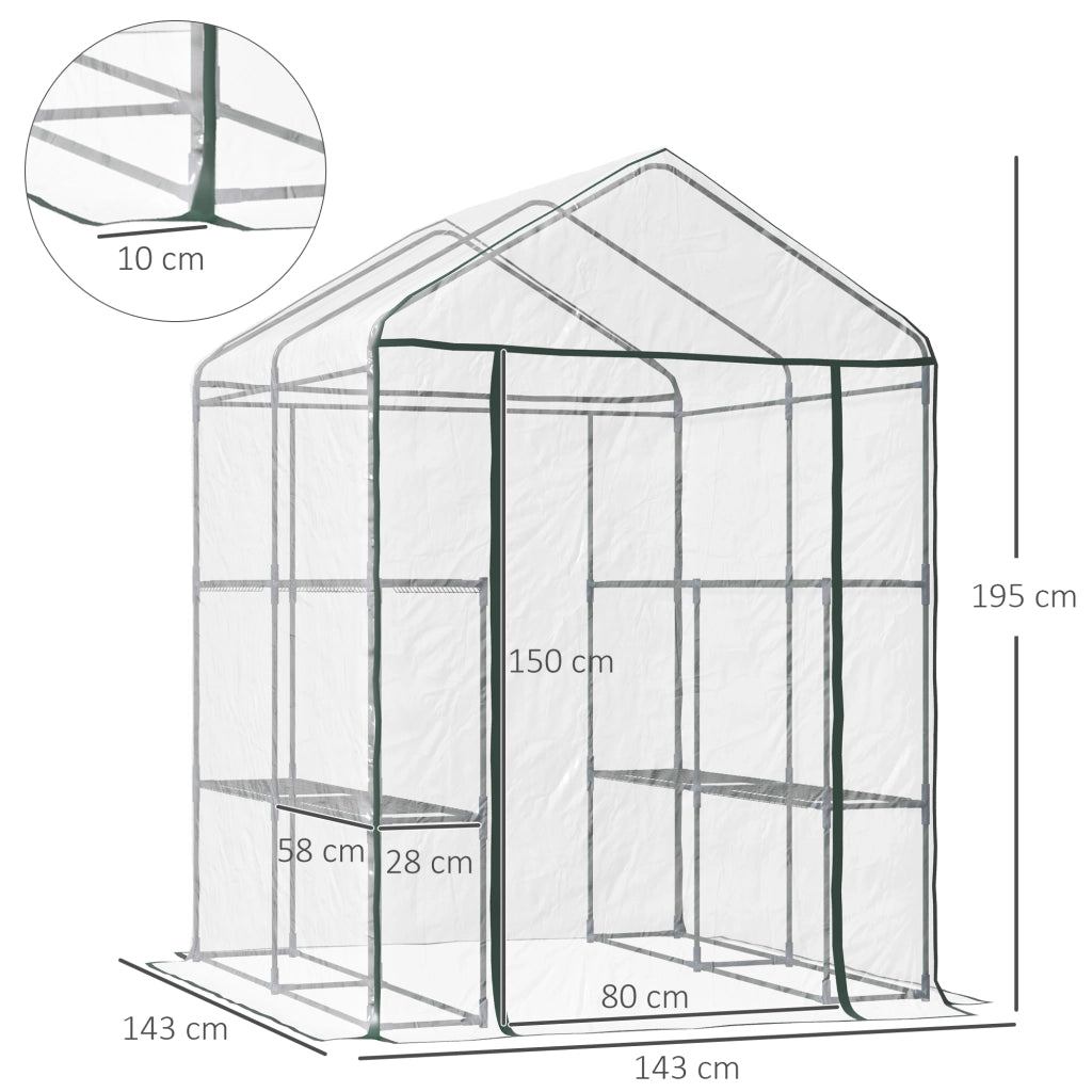 Serra da Giardino in PVC con Scaffali ¨C Minimal ¨C 143x143x195 cm