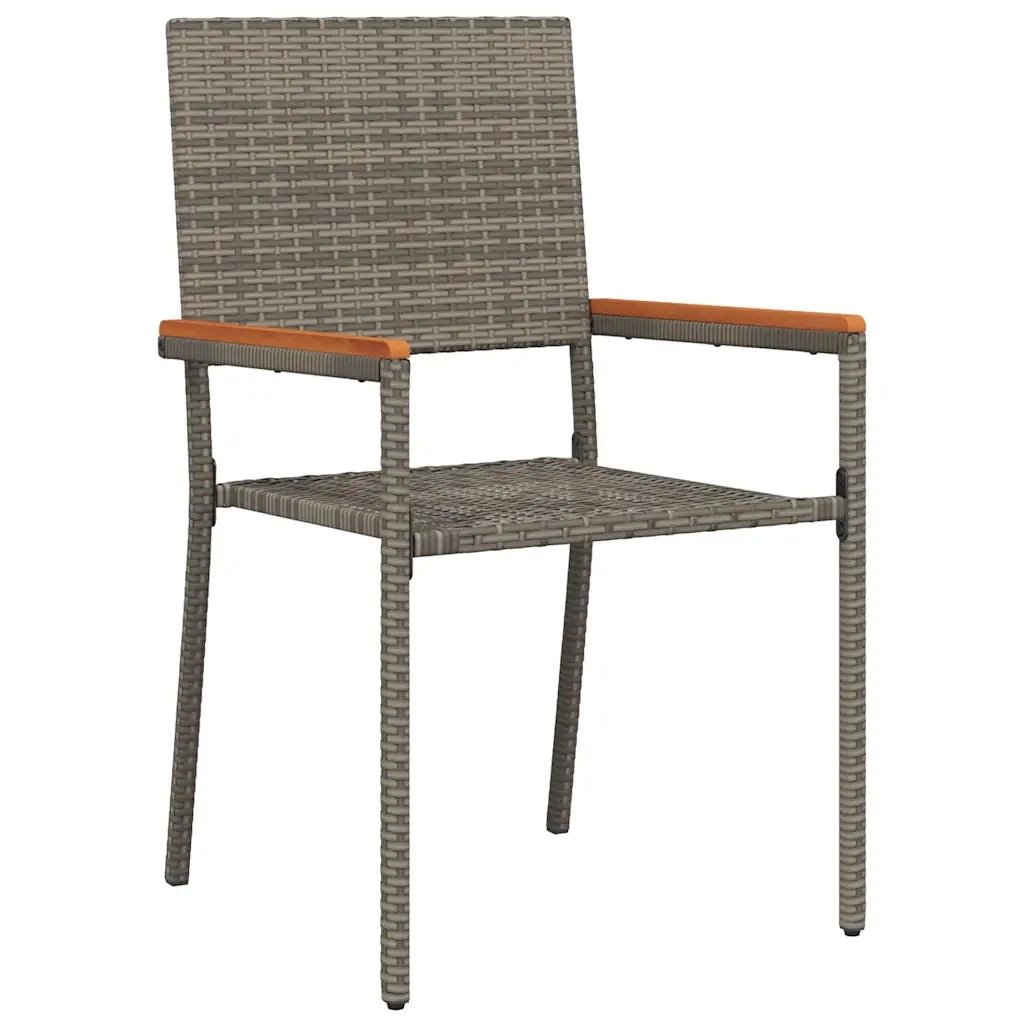 Set da Pranzo per Giardino con cuscino 9 pcs Grigio polyrattan 3379715