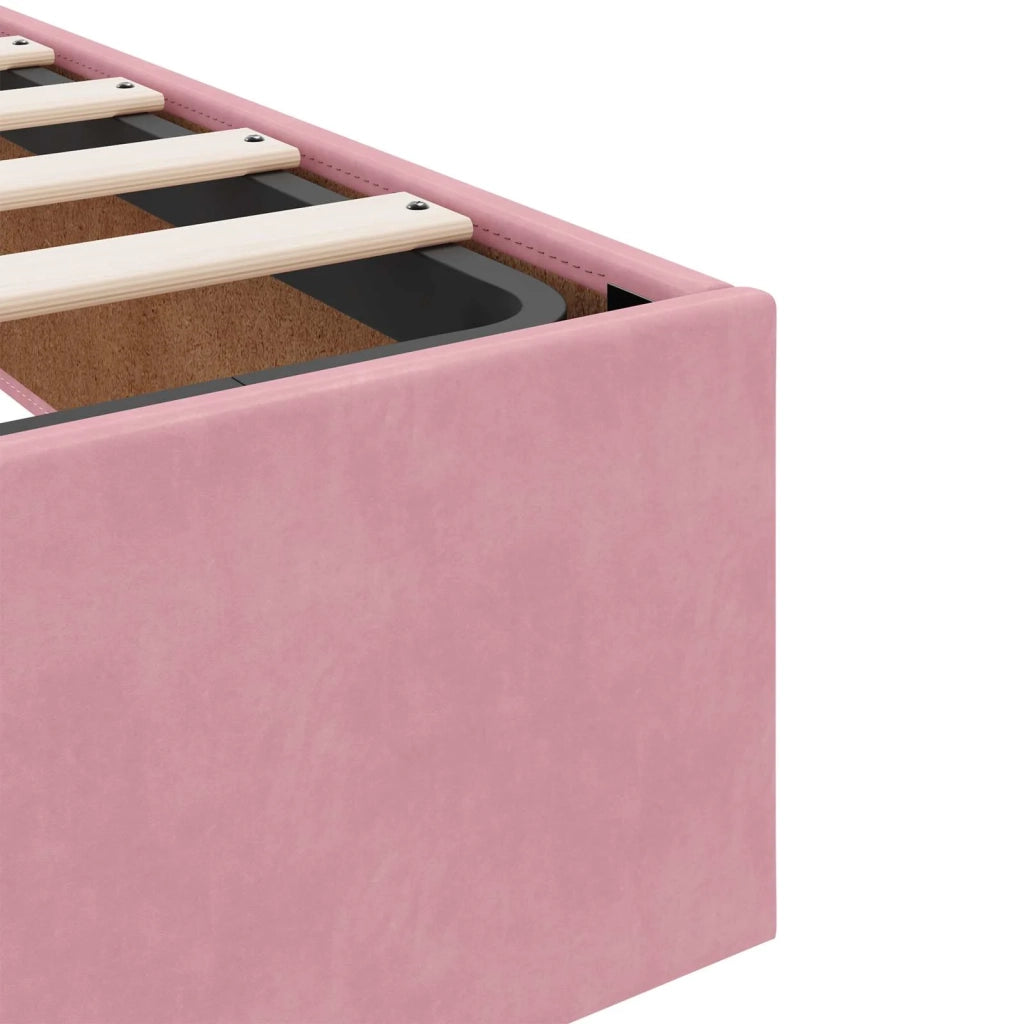 Letto singolo | Letto per adulti | Struttura letto con materasso 2 pcs Rosa Velluto