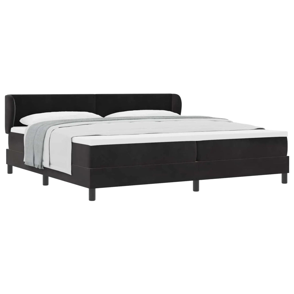 Letto a molle con materasso Nero 200 x 200 cm Velluto 3340408
