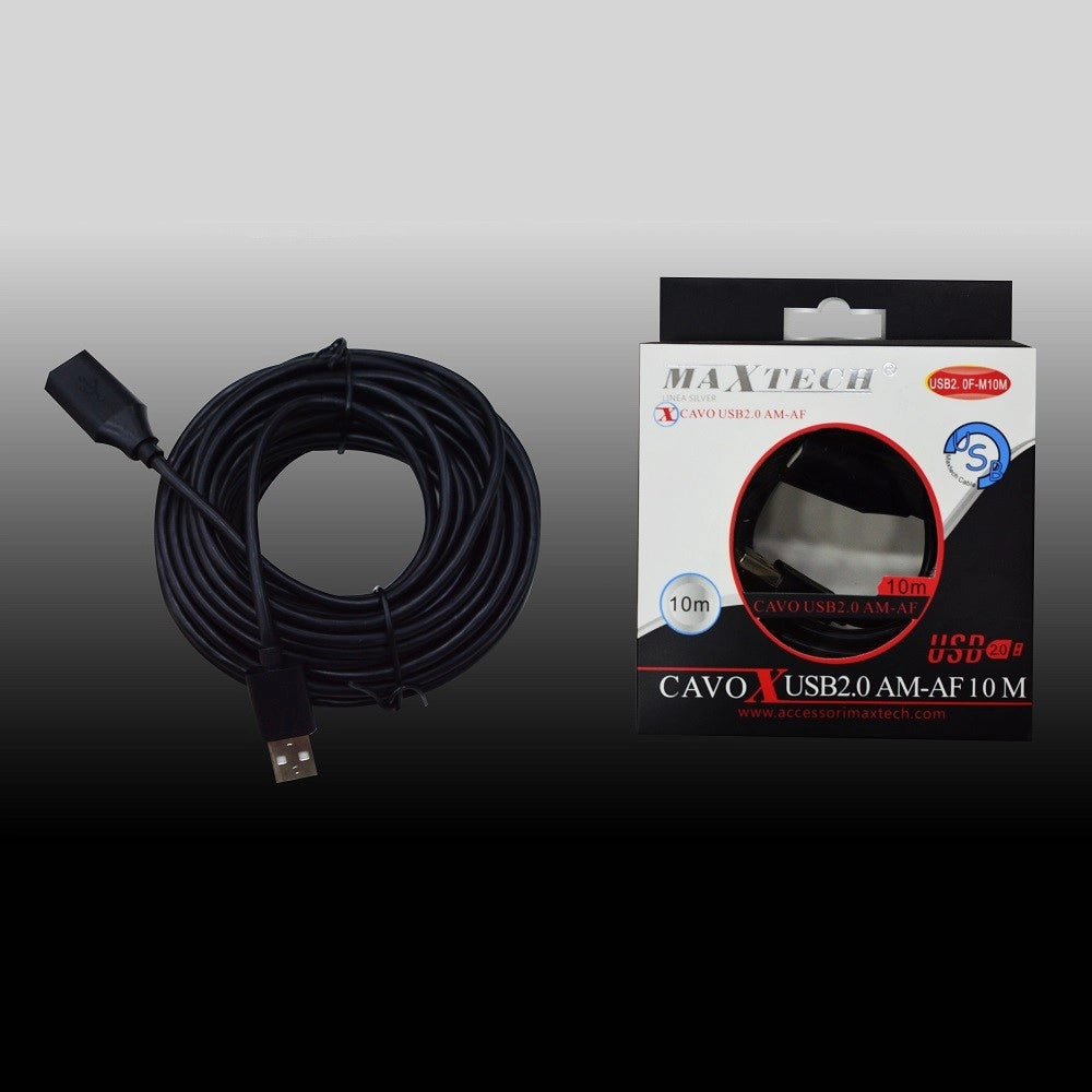 Trade Shop - Cavo Usb 2.0 Maschio A Femmina M/f Prolunga Per Pc 10 Mt Maxtech Usb2.0f-m10m -