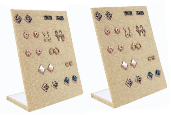 Set di 2 supporti per orecchini, standard per orecchini a forma L, supporto per orecchini con 60 fori per 30 paia di orecchini