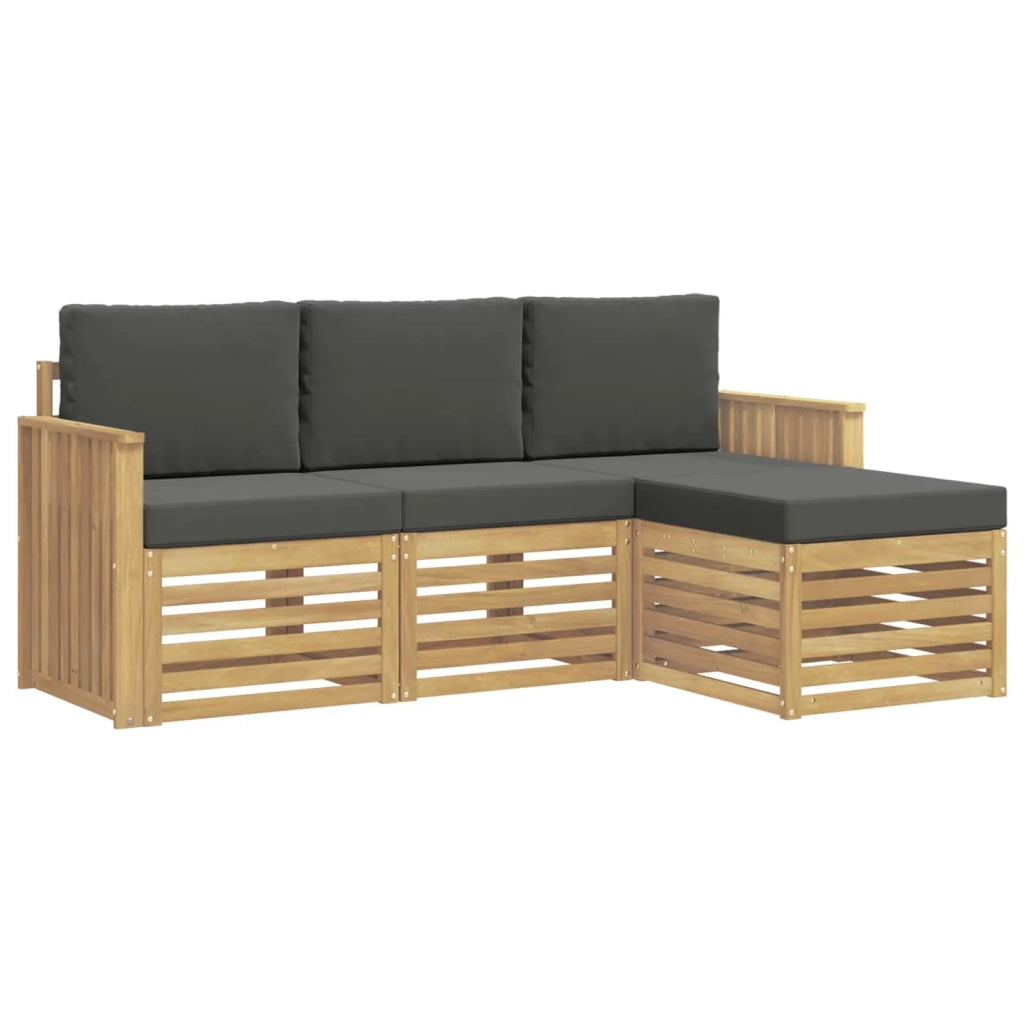 Set di divani da esterno 4 pcs Bianco e Antracite 3391632