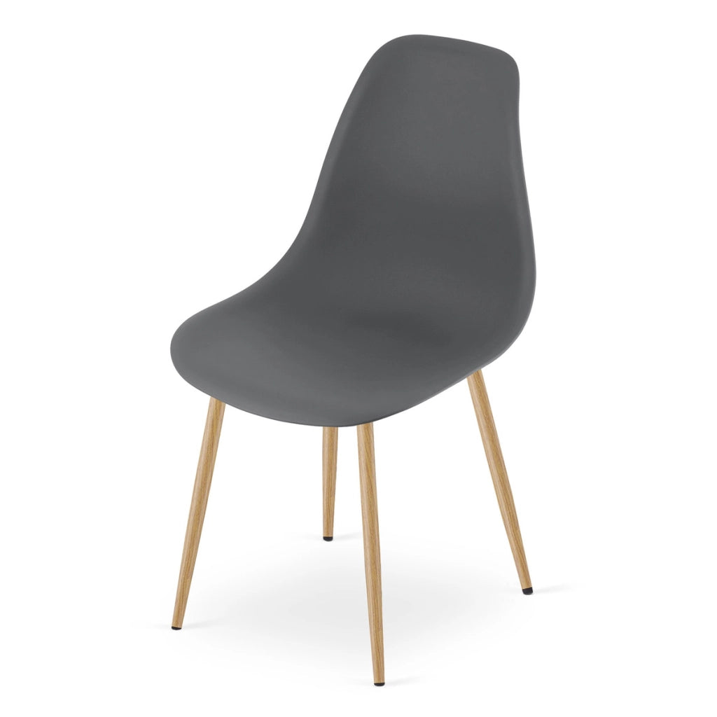 Set di 2 sedie WAT scandinave grigio scuro e legno